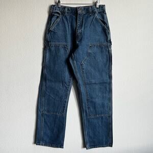 Carhartt B73 DST blue denim double knee work wear carpenter pants